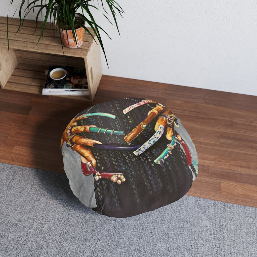 Naturally The Culture I Tufted Floor Pillow, Round
