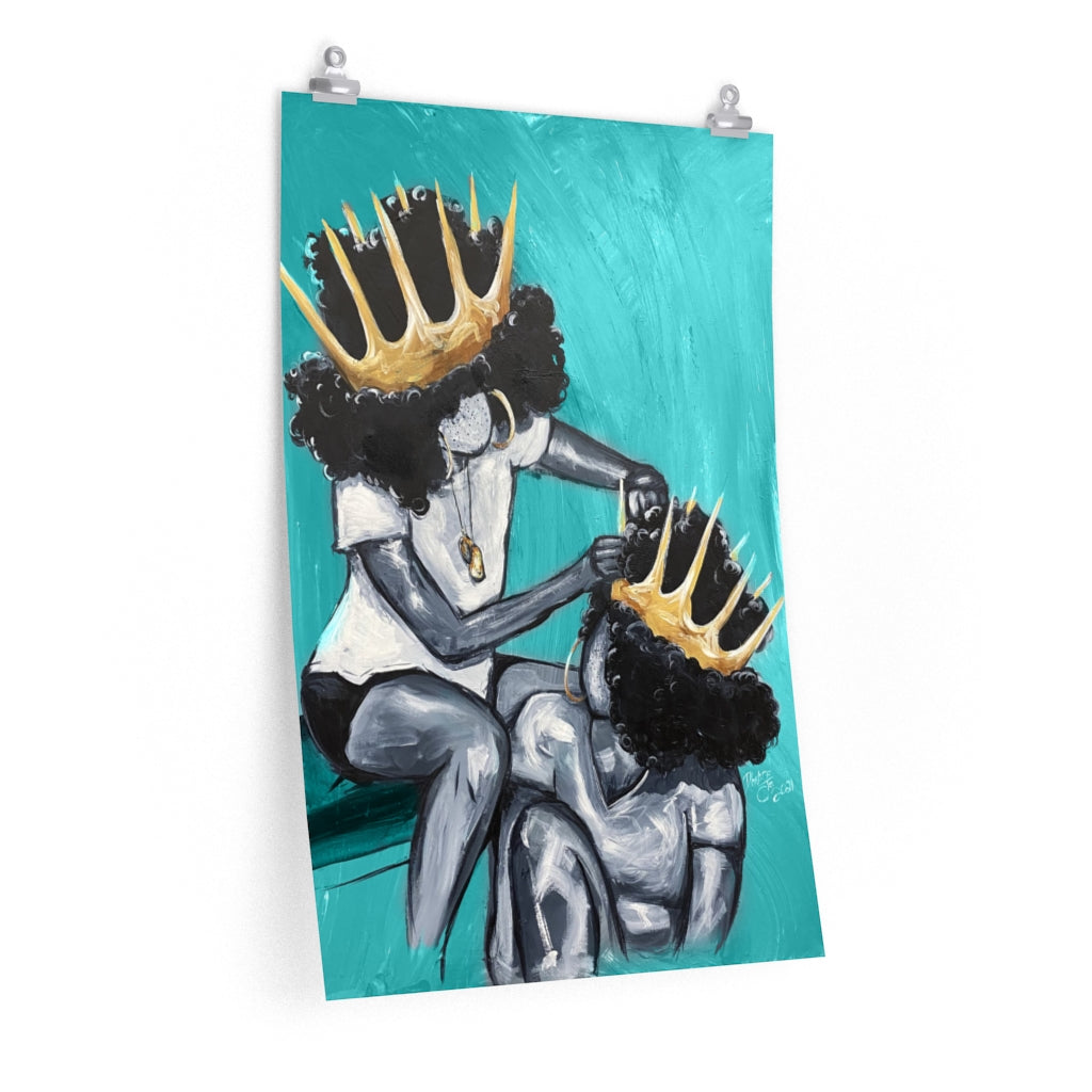 Naturally Queens TEAL Premium Matte vertical posters