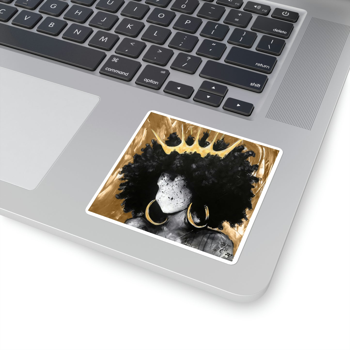 Naturally Queen III GOLD Square Stickers