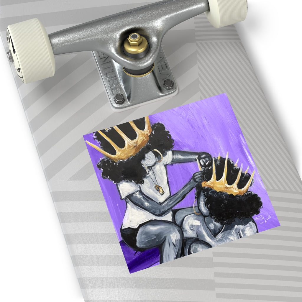 Naturally Queens PURPLE Square Vinyl Stickers