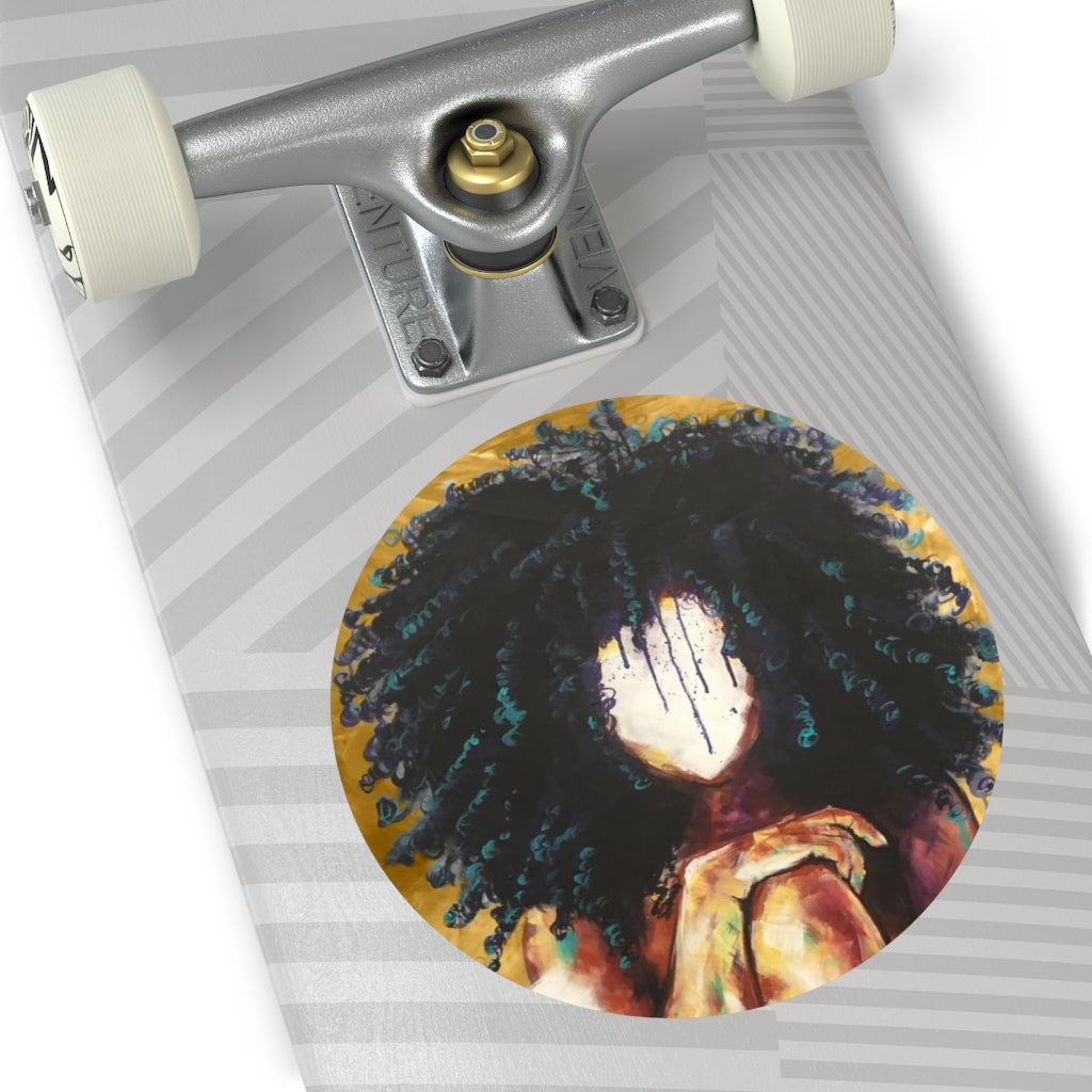 Naturally I GOLD Round Vinyl Stickers