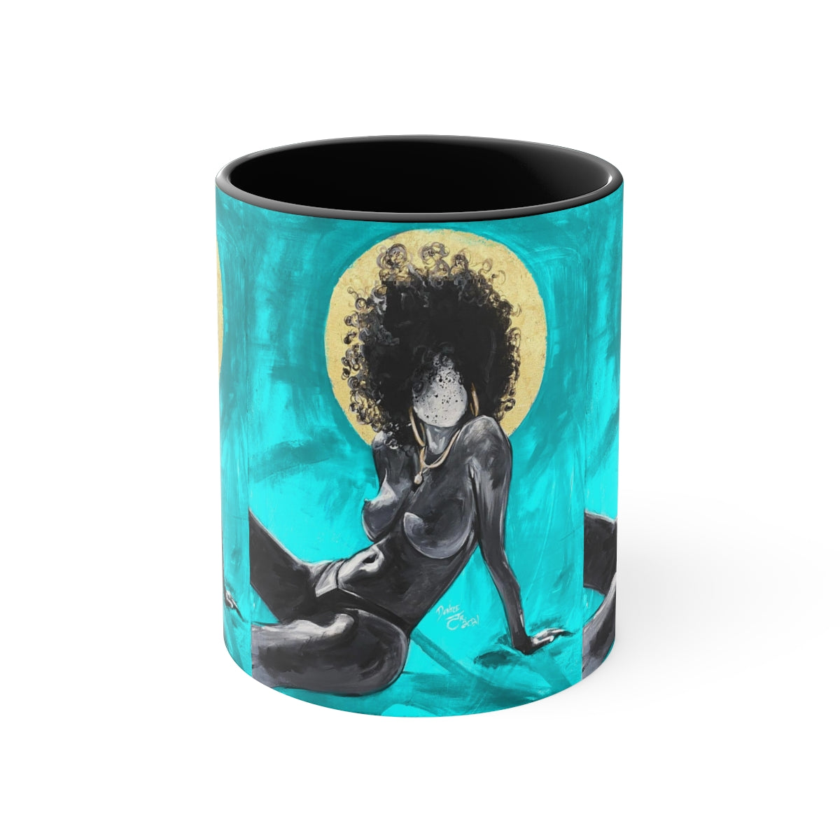 Naturally Nude III TEAL Accent Coffee Mug, 11oz