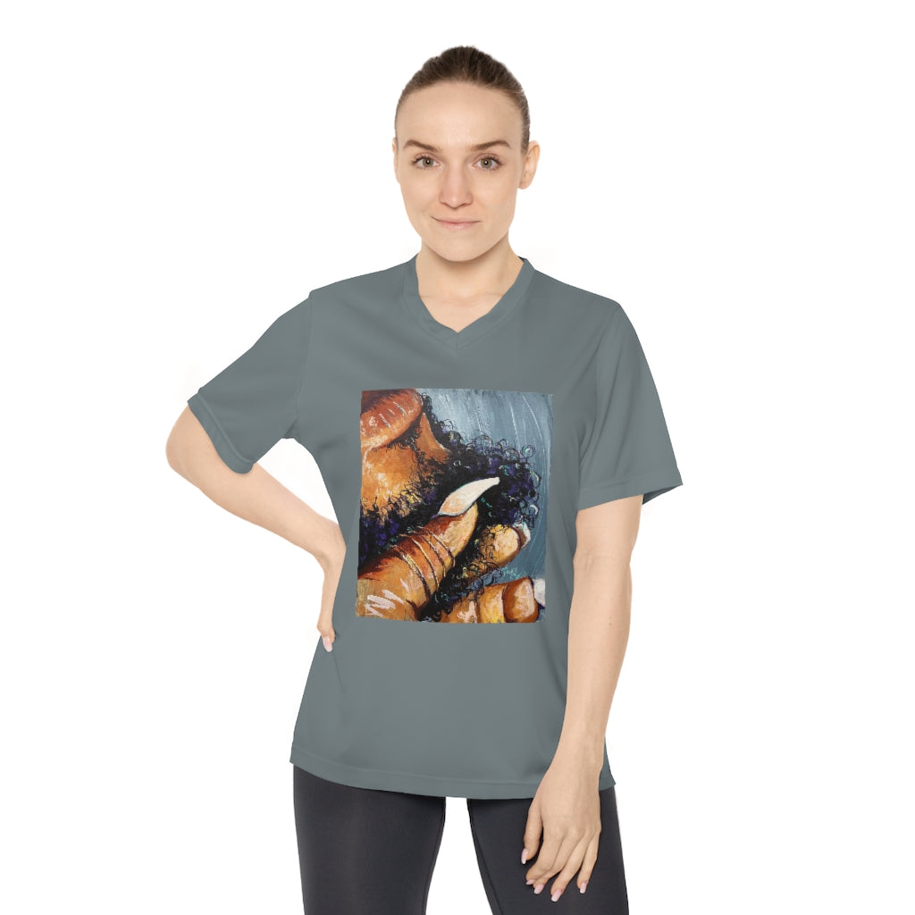 Naturally Black Love X Women's Performance V-Neck T-Shirt