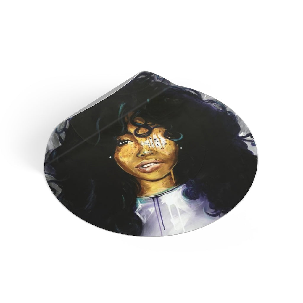 Naturally Sza Round Vinyl Stickers