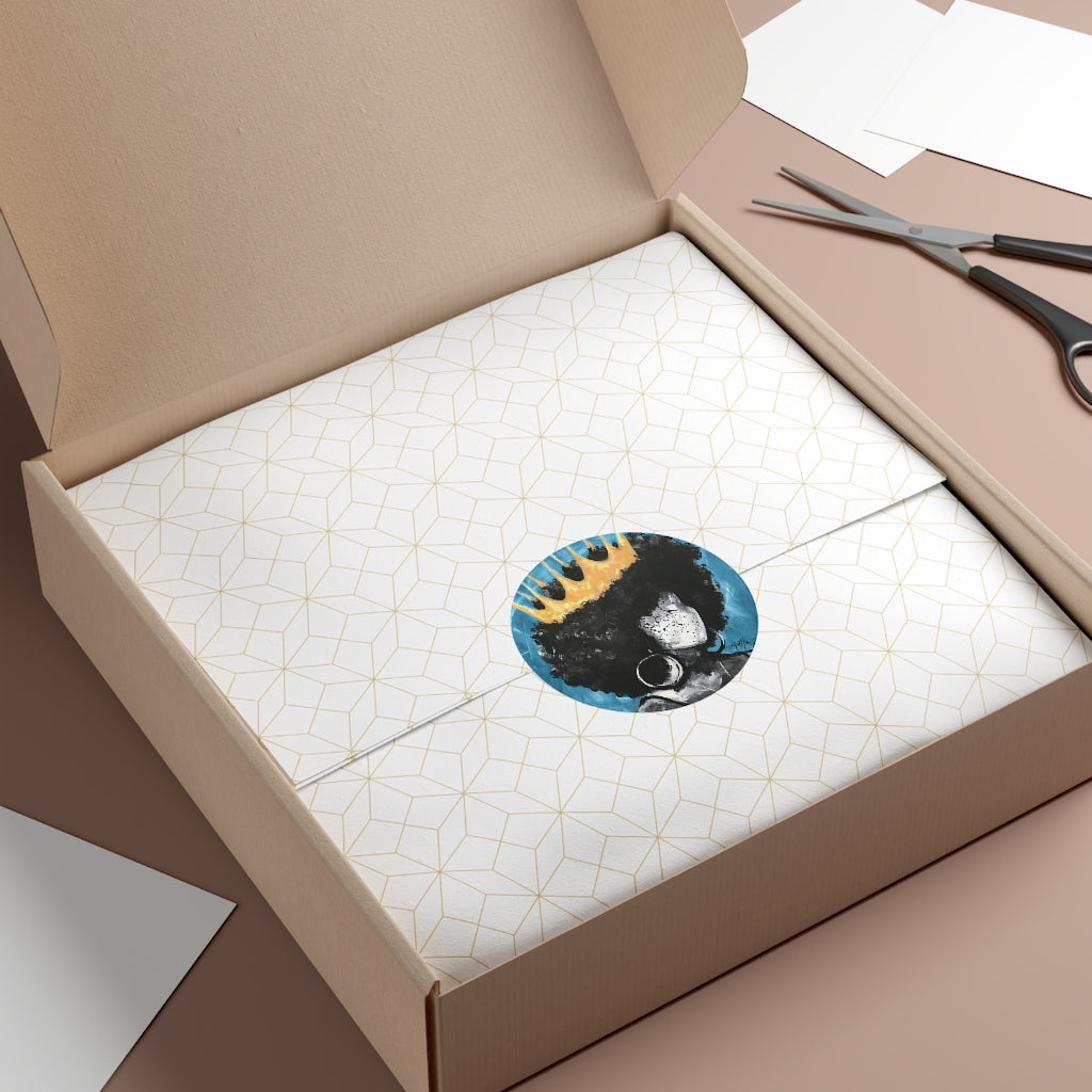 Naturally Queen II BLUE Round Vinyl Stickers