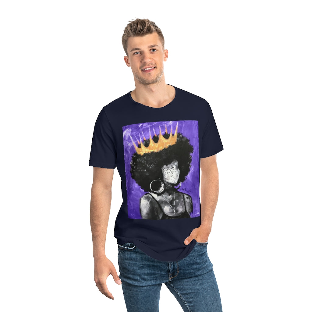 Naturally Queen II PURPLE Men's Jersey Curved Hem Tee