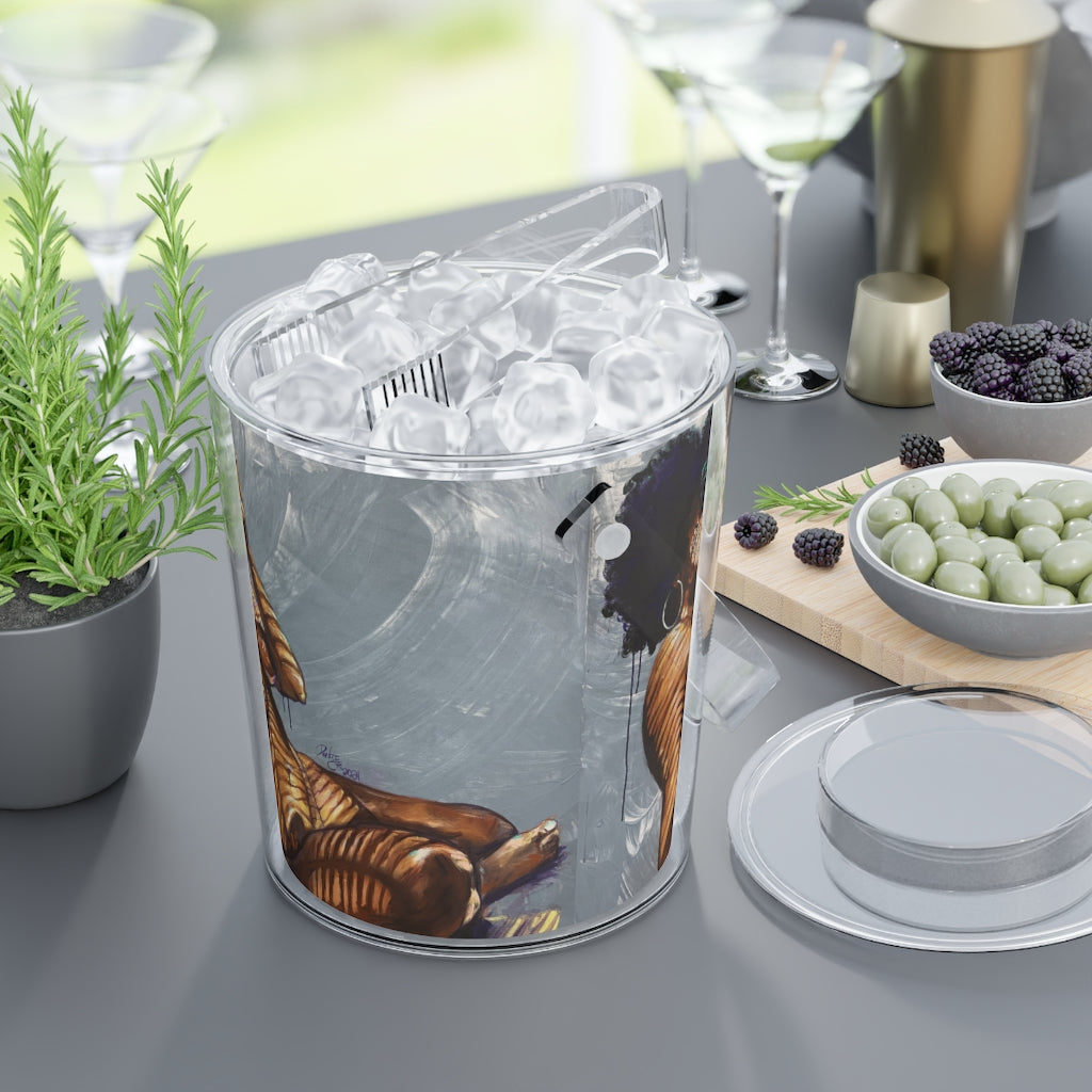 Naturally Nude Ice Bucket with Tongs