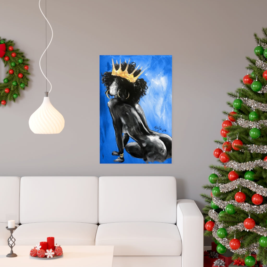 Naturally Queen VIII BLUE Premium Matte vertical posters