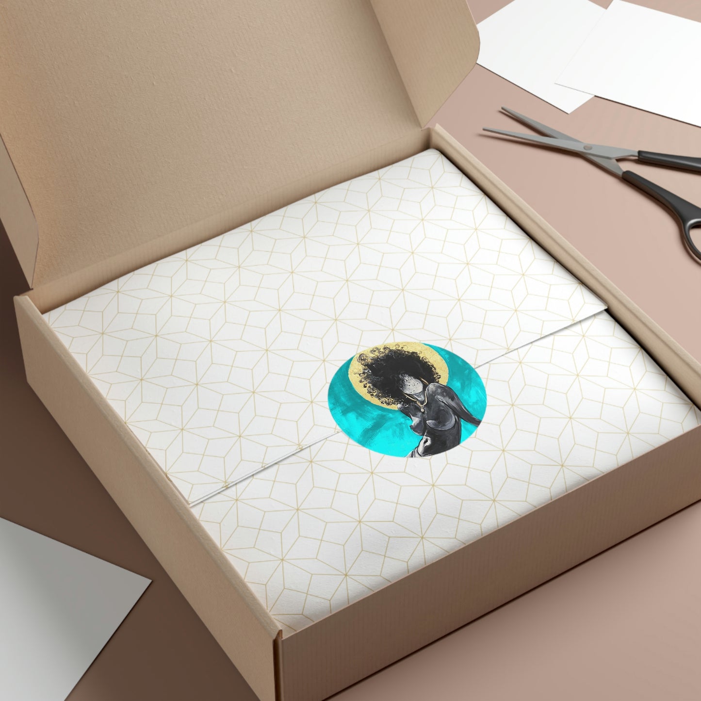 Naturally Nude III TEAL Round Vinyl Stickers