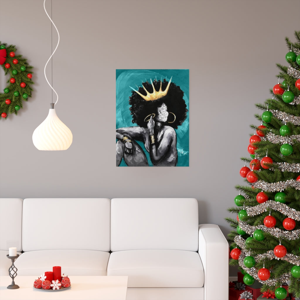 Naturally Queen VI TEAL Premium Matte vertical posters