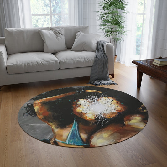 Naturally Black Love III Round Rug