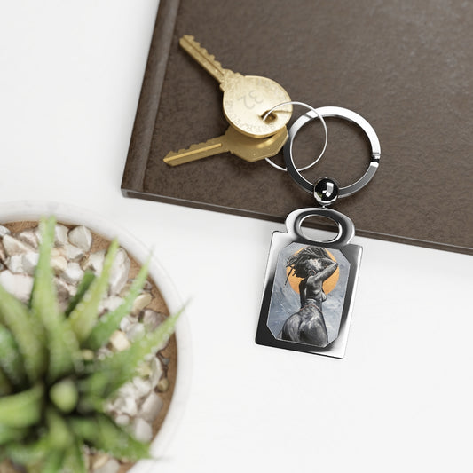 Naturally Nude V Rectangle Photo Keyring