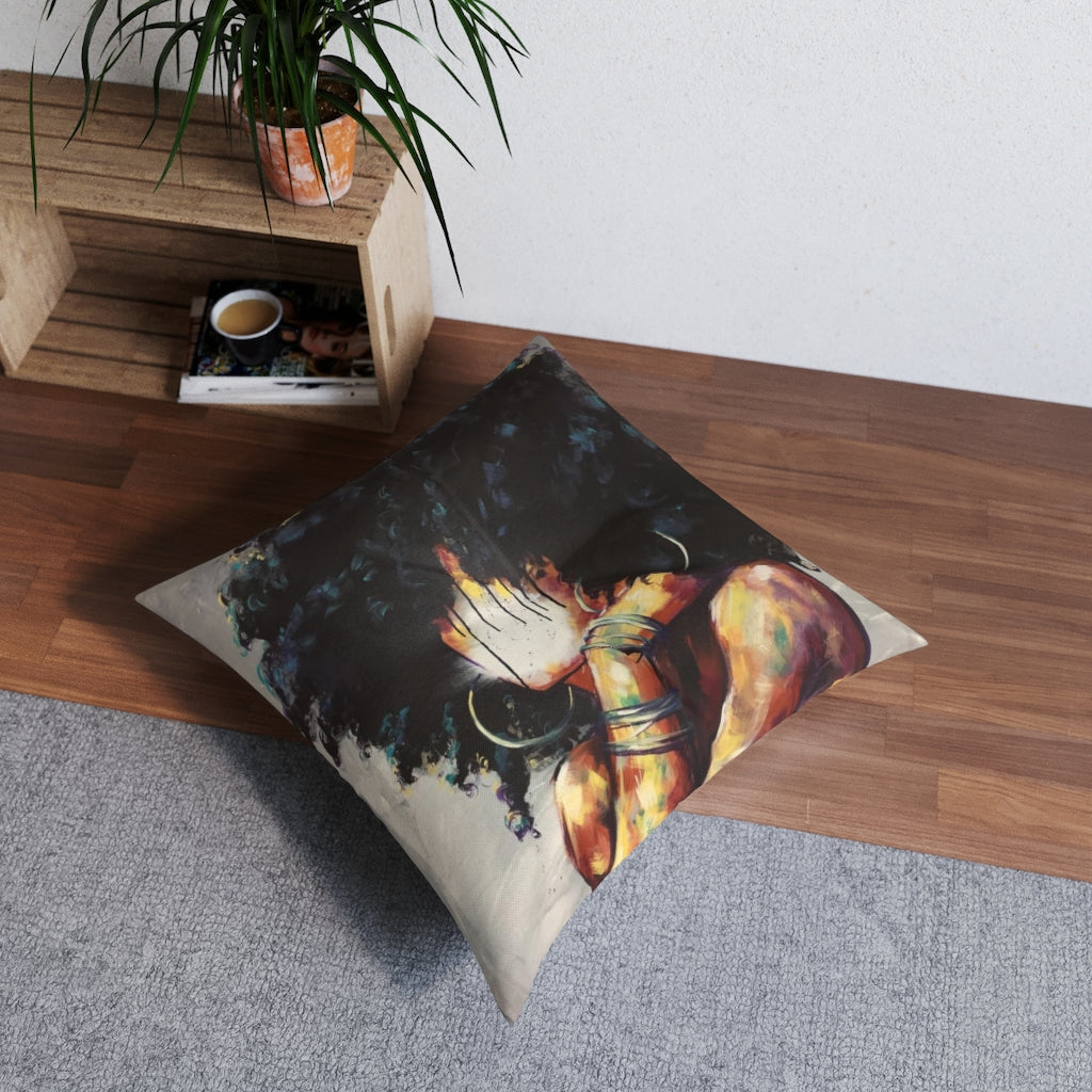 Naturally II Tufted Floor Pillow, Square