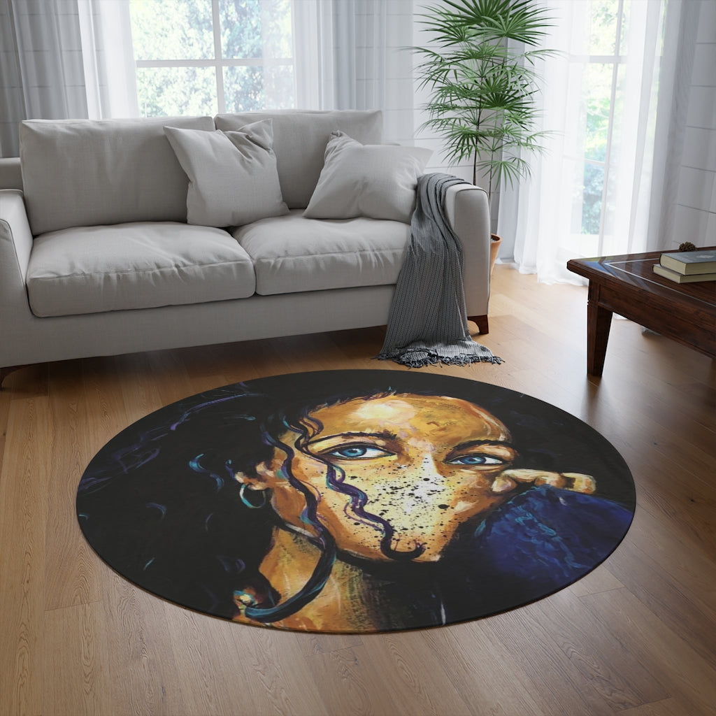 Naturally Poppy Round Rug