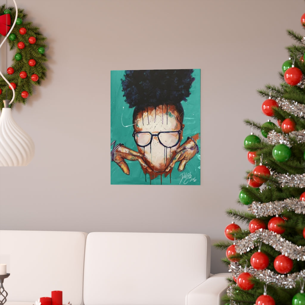 Naturally VIII TEAL Premium Matte vertical posters