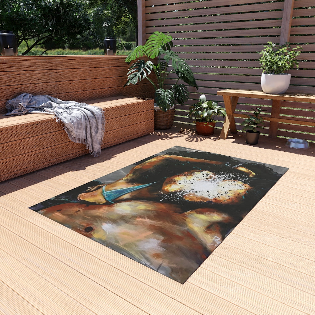 Naturally Black Love III Outdoor Rug