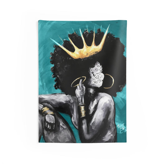 Naturally Queen VI TEAL Indoor Wall Tapestries