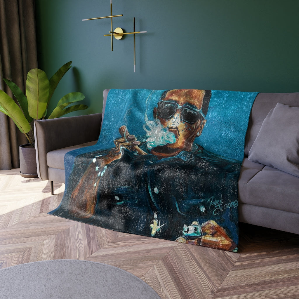 Naturally Dope V Crushed Velvet Blanket