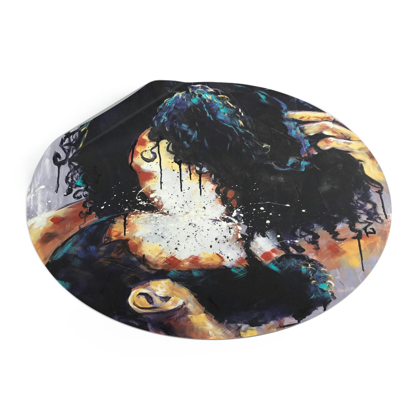 Naturally Black Love II Round Vinyl Stickers