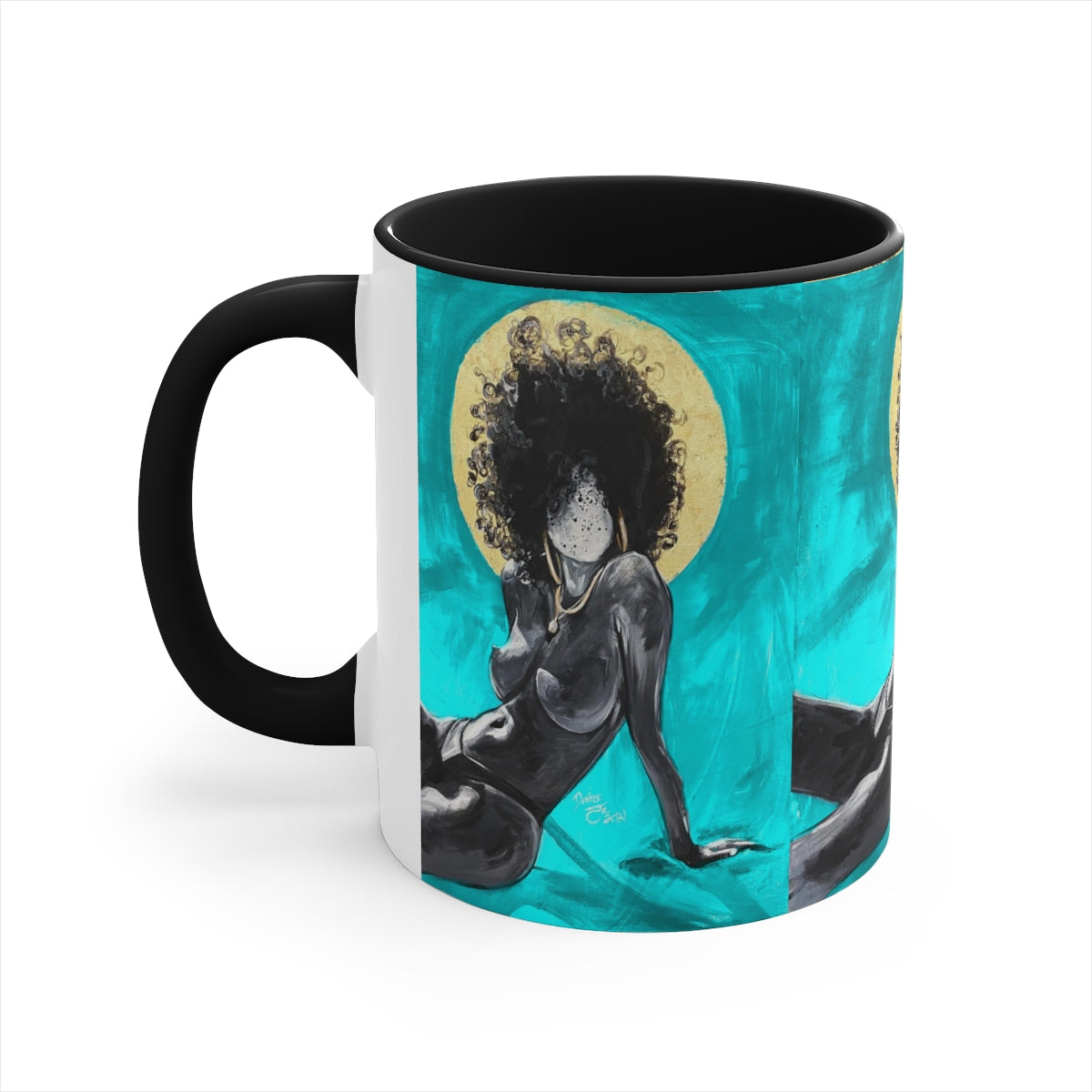 Naturally Nude III TEAL Accent Coffee Mug, 11oz