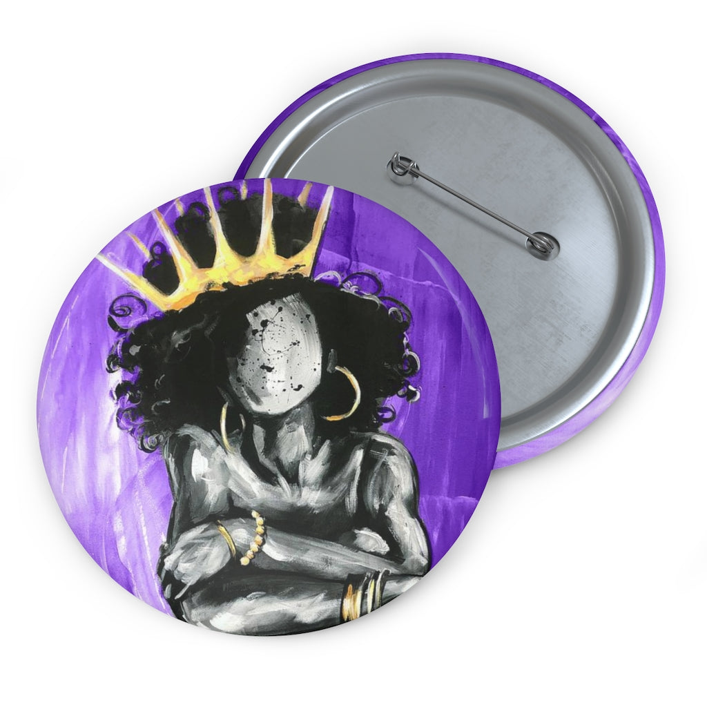 Naturally Queen IX PURPLE Custom Pin Buttons