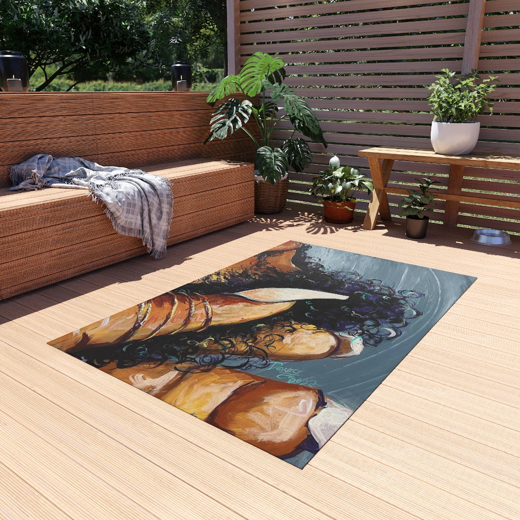 Naturally Black Love X Outdoor Rug
