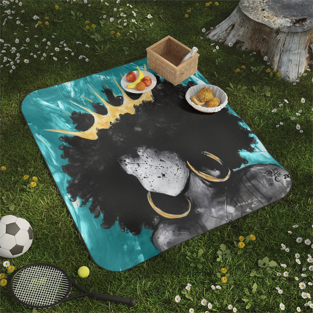 Naturally Queen III TEAL Picnic Blanket