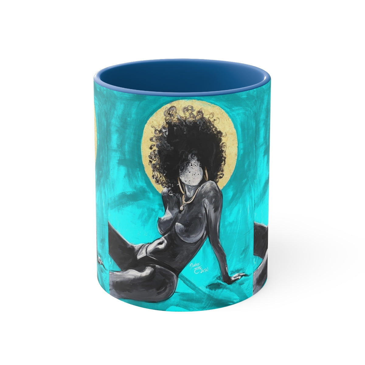 Naturally Nude III TEAL Accent Coffee Mug, 11oz