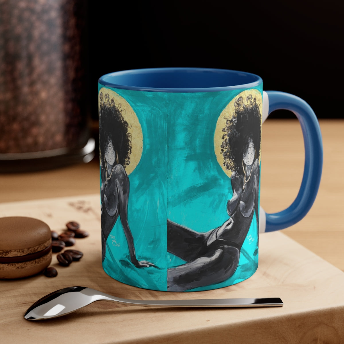 Naturally Nude III TEAL Accent Coffee Mug, 11oz