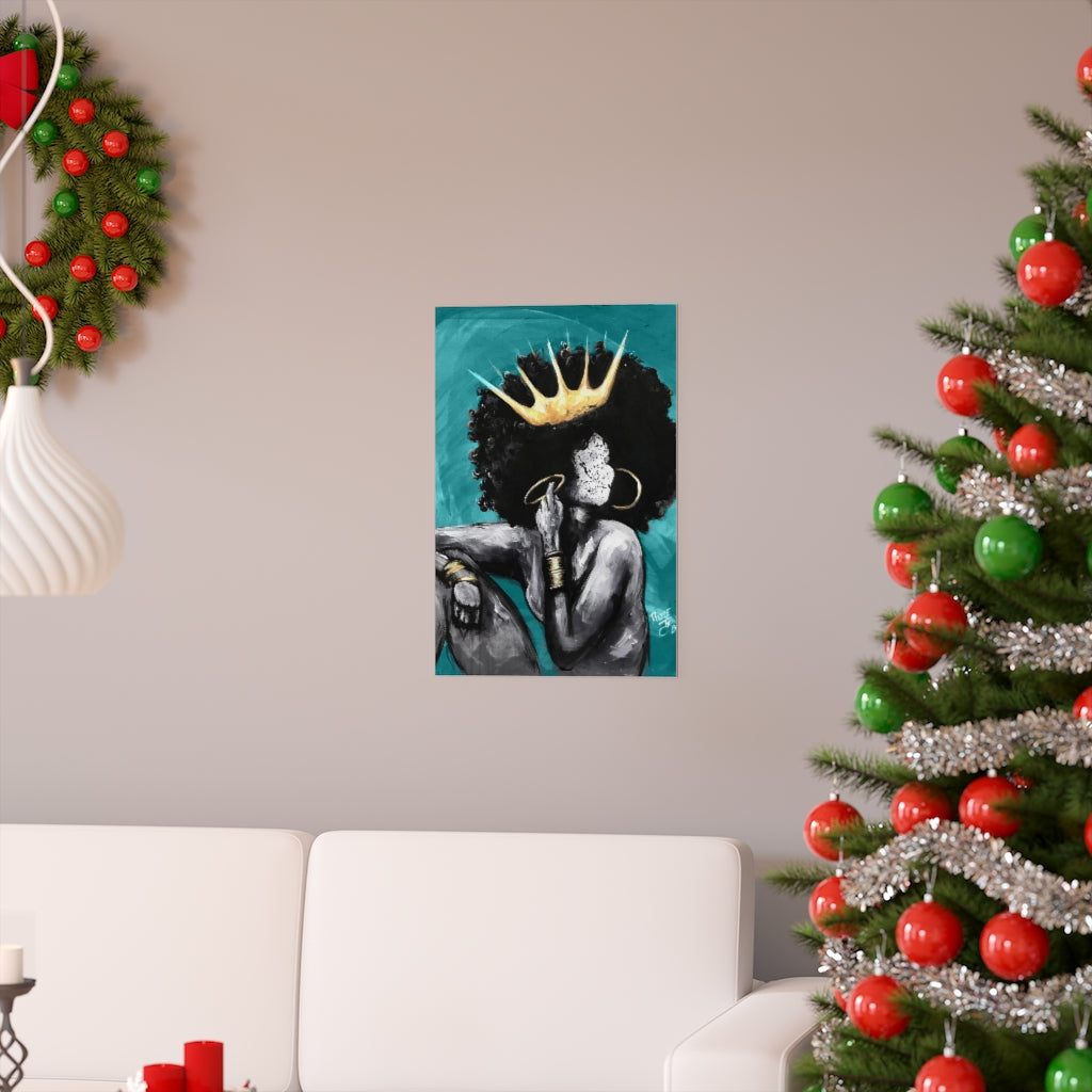 Naturally Queen VI TEAL Premium Matte vertical posters