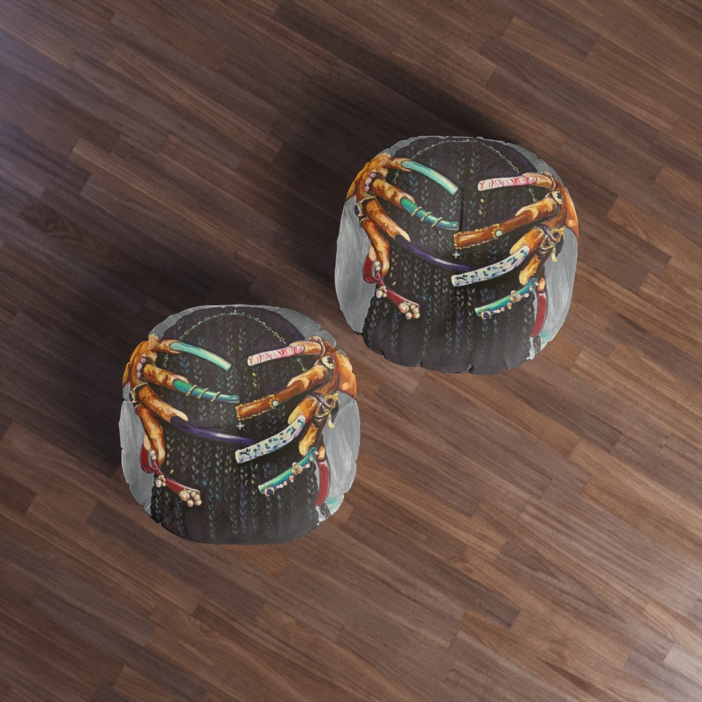 Naturally The Culture I Tufted Floor Pillow, Round