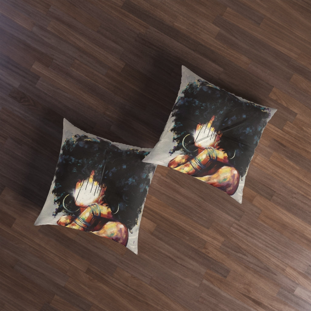Naturally II Tufted Floor Pillow, Square