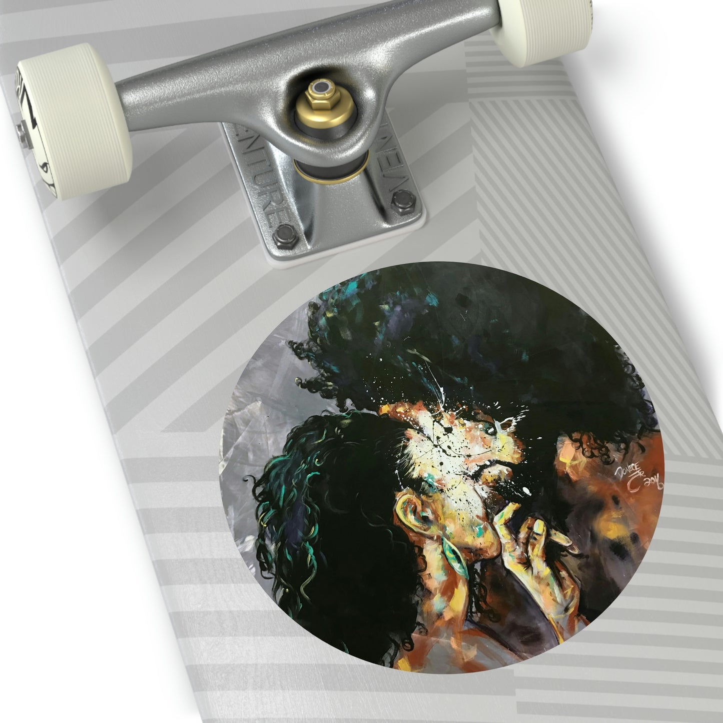 Naturally Black Love I Round Vinyl Stickers