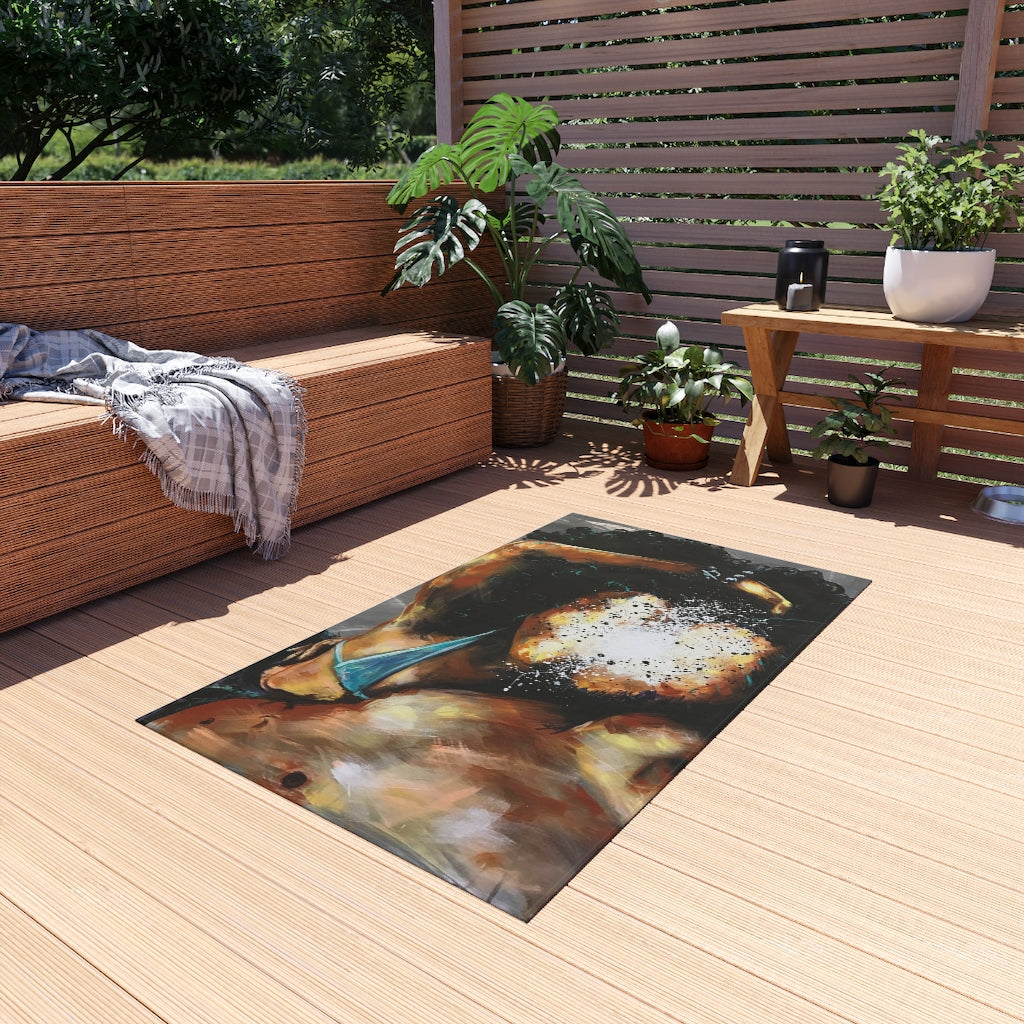 Naturally Black Love III Outdoor Rug