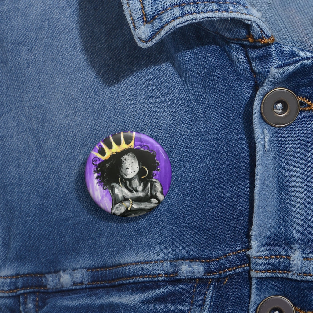 Naturally Queen IX PURPLE Custom Pin Buttons