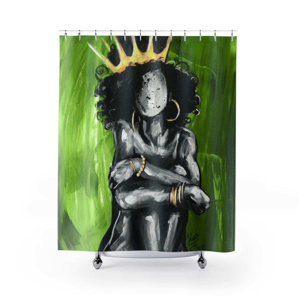 Naturally Queen IX GREEN Shower Curtains