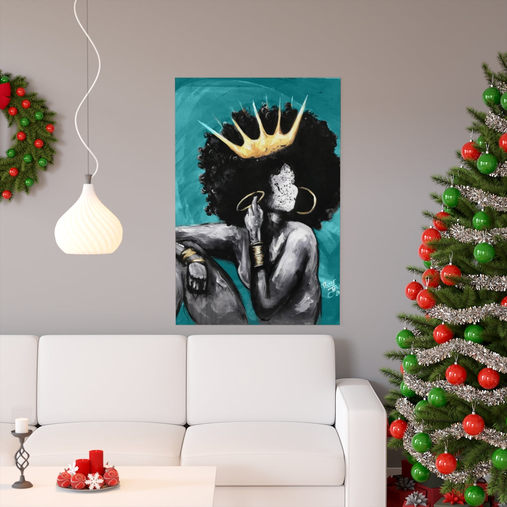 Naturally Queen VI TEAL Premium Matte vertical posters