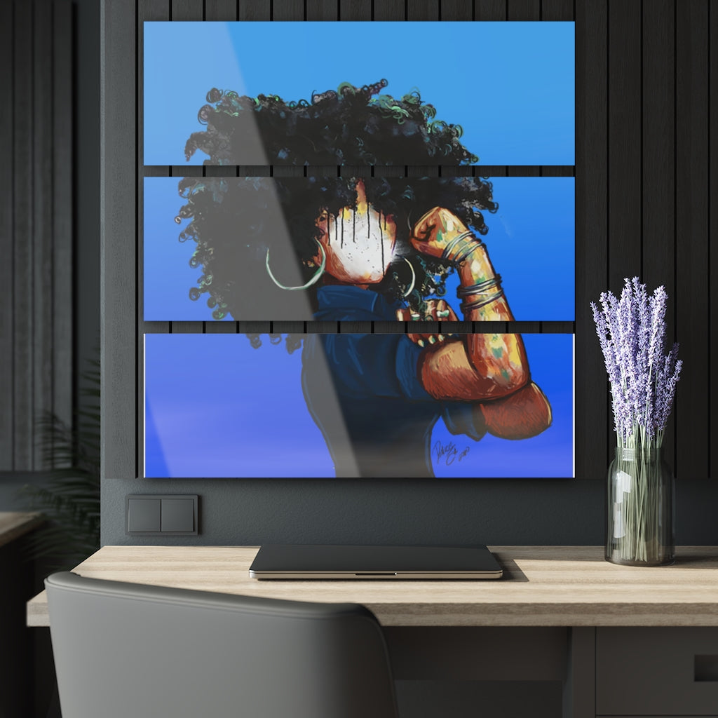 Naturally. the Riveter BLUE Acrylic Prints (Triptych)