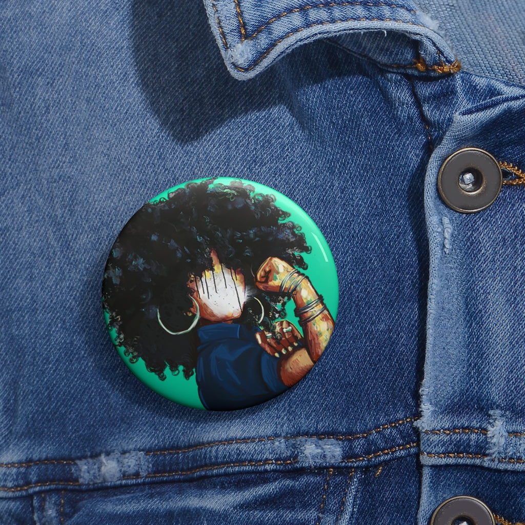 Naturally The Riveter TEAL Custom Pin Buttons