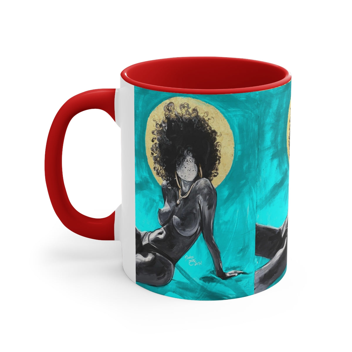 Naturally Nude III TEAL Accent Coffee Mug, 11oz