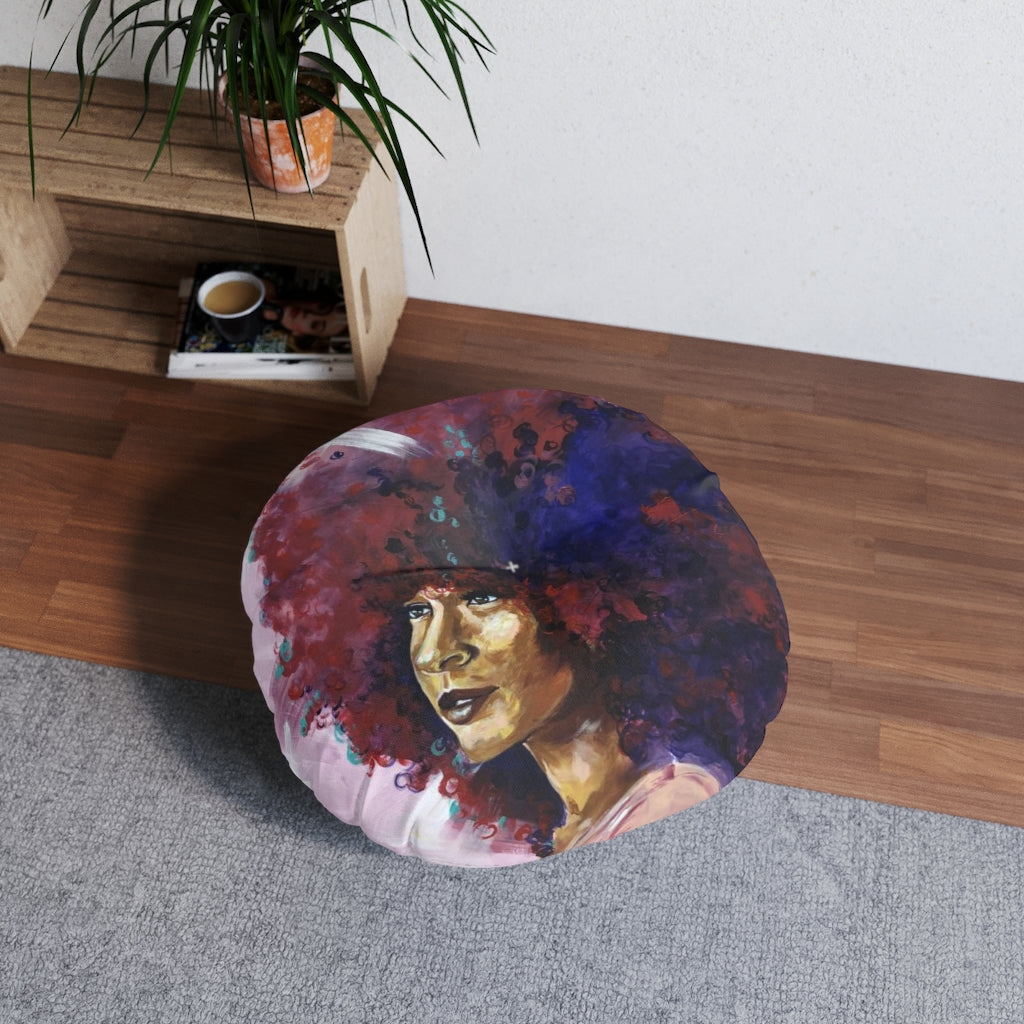 Naturally Kayla Madonna Tufted Floor Pillow, Round