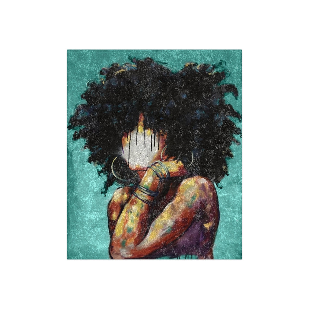 Naturally II TEAL Crushed Velvet Blanket