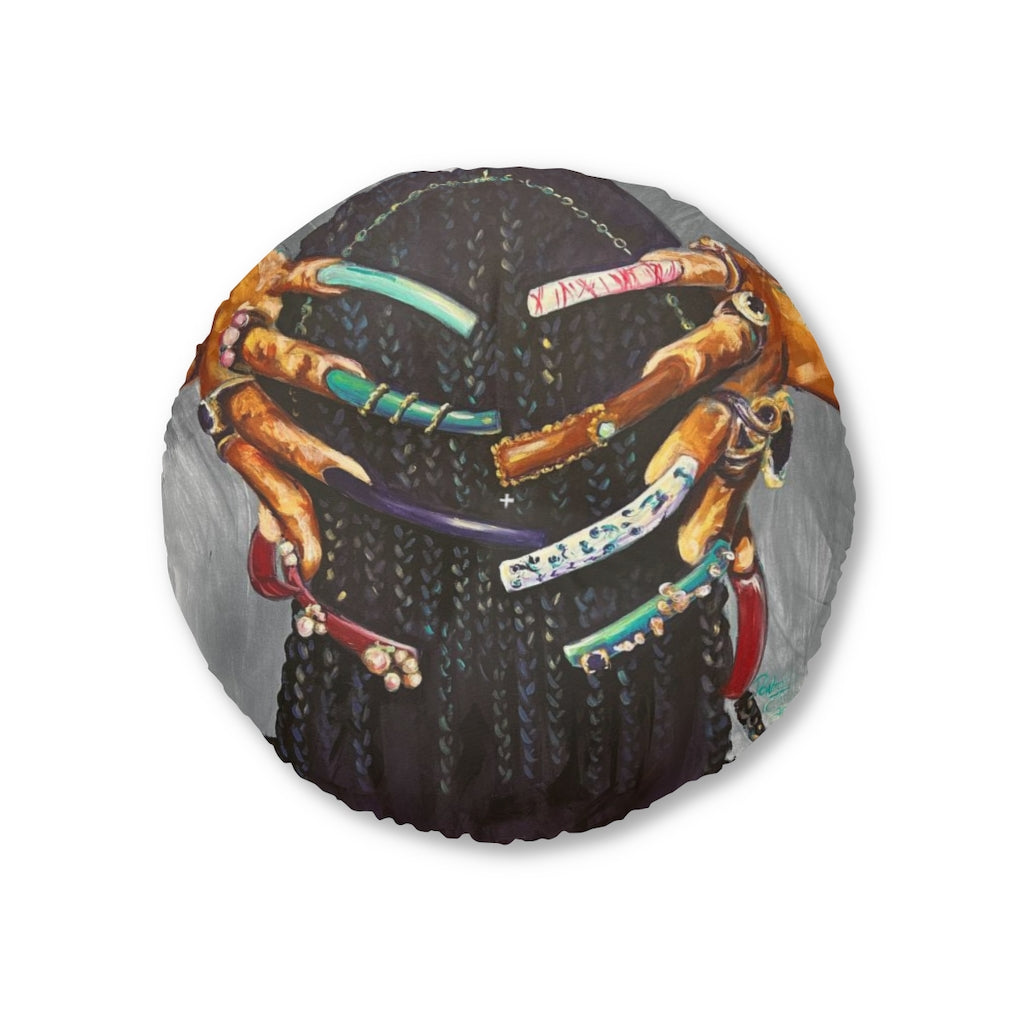 Naturally The Culture I Tufted Floor Pillow, Round