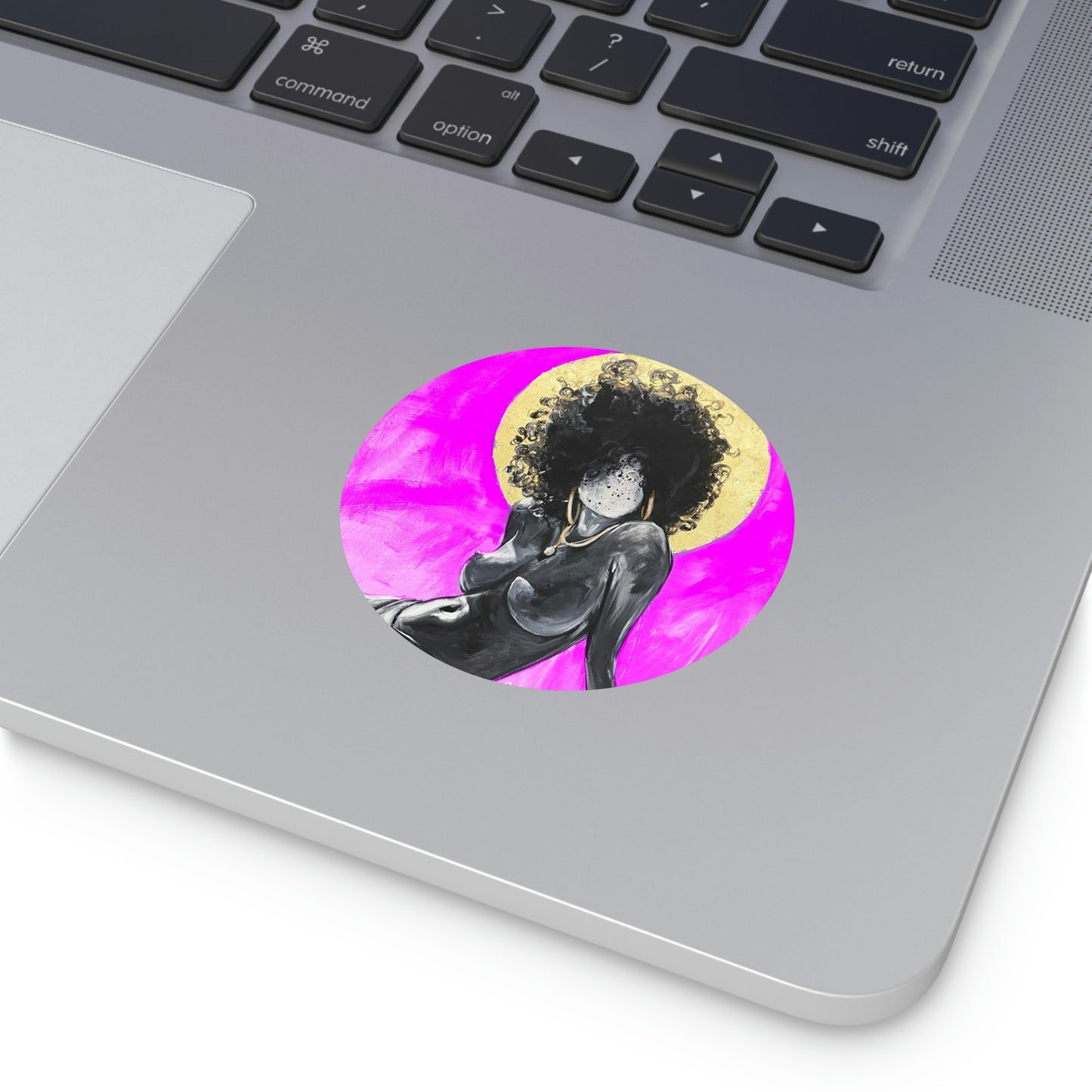 Naturally Nude III PINK Round Vinyl Stickers
