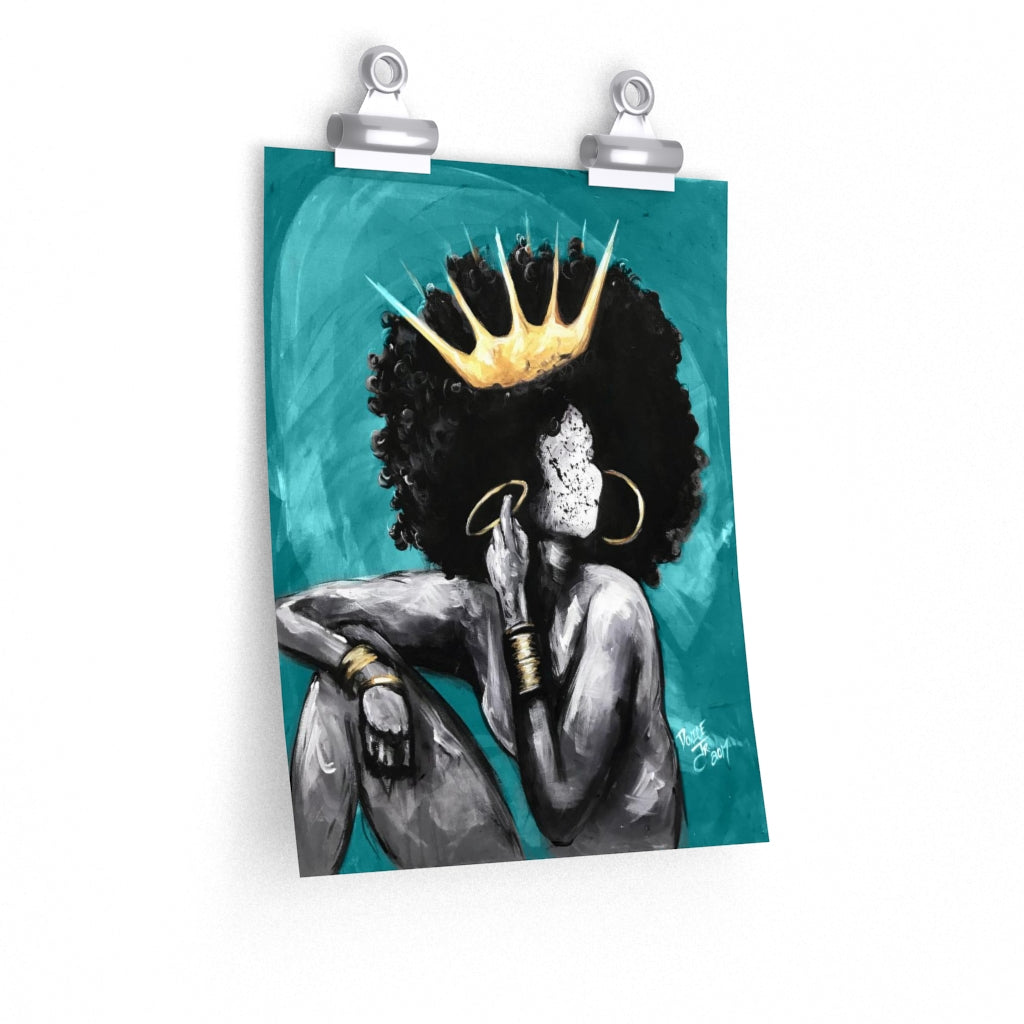 Naturally Queen VI TEAL Premium Matte vertical posters