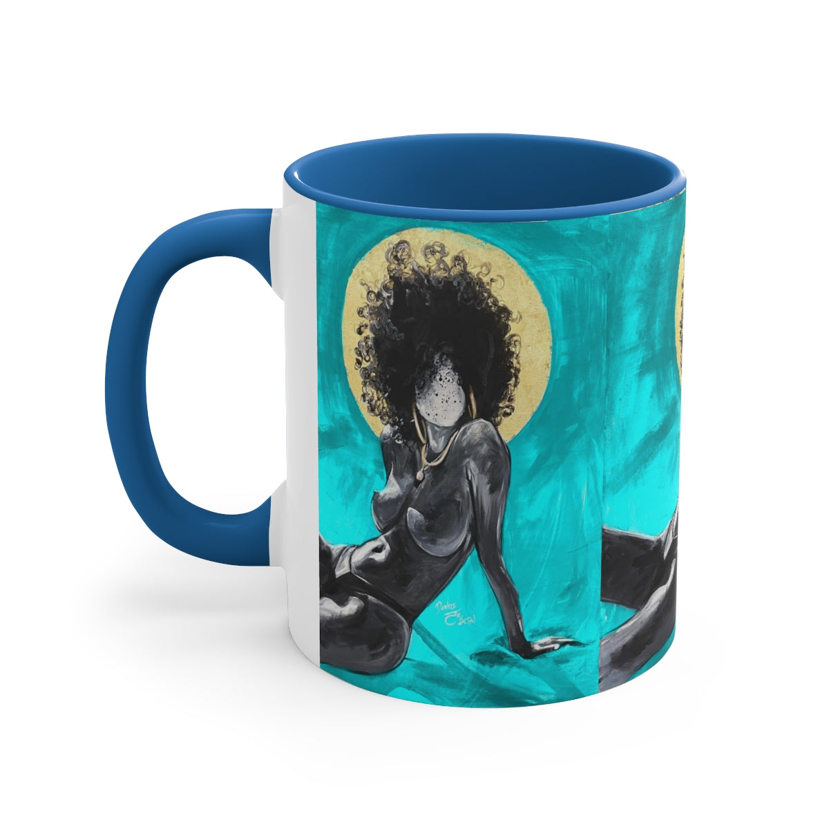 Naturally Nude III TEAL Accent Coffee Mug, 11oz