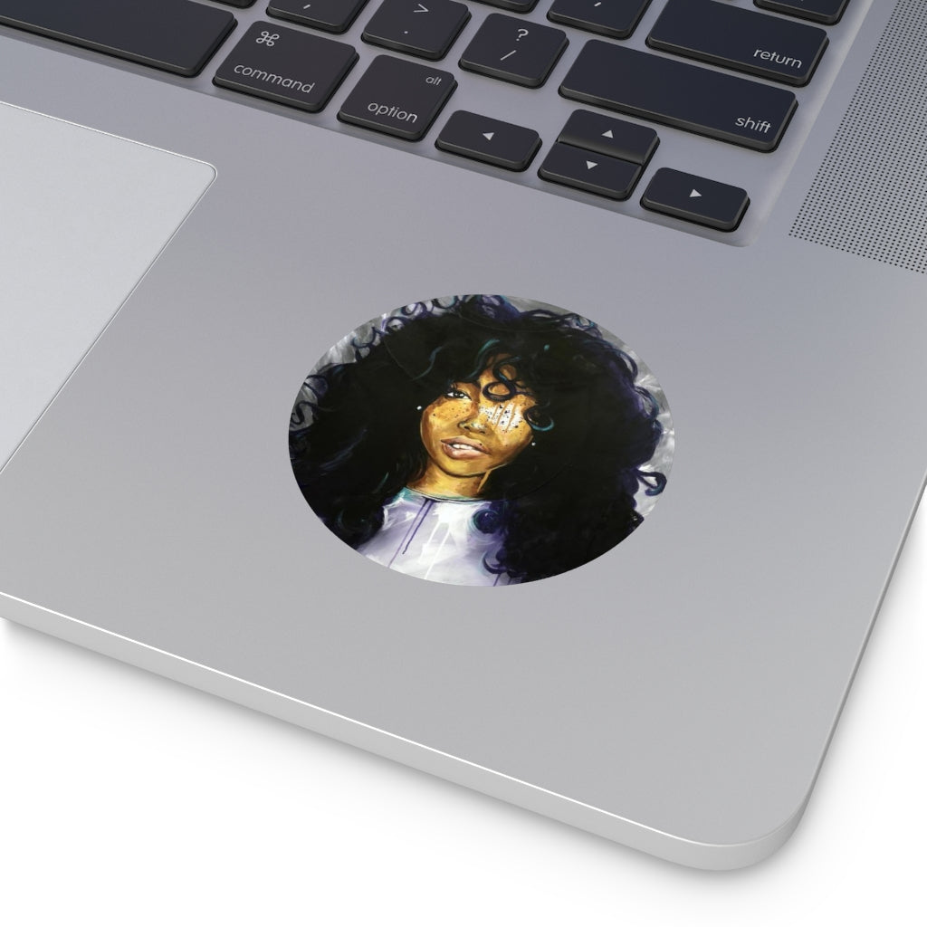 Naturally Sza Round Vinyl Stickers