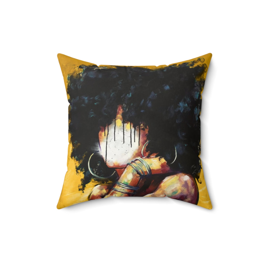 Naturally II GOLD Faux Suede Square Pillow