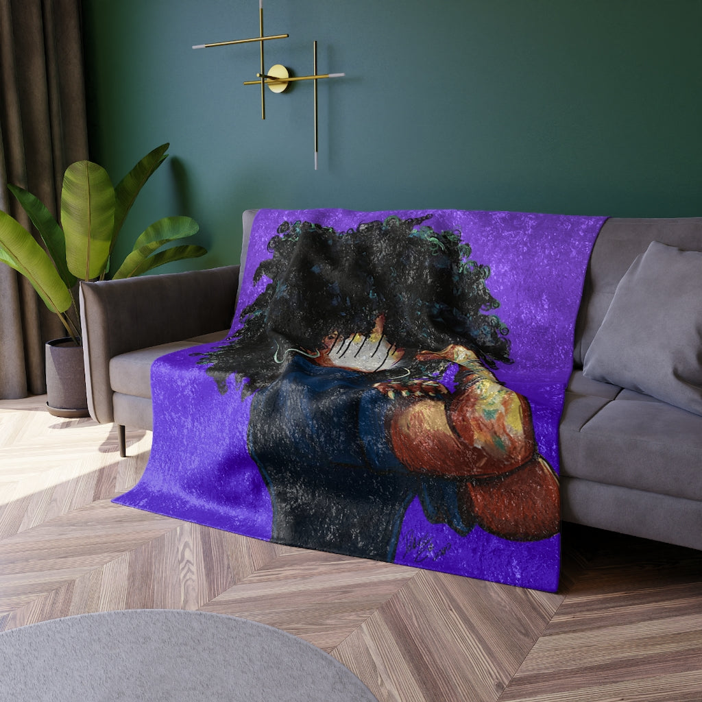 Naturally the Riveter PURPLE Crushed Velvet Blanket