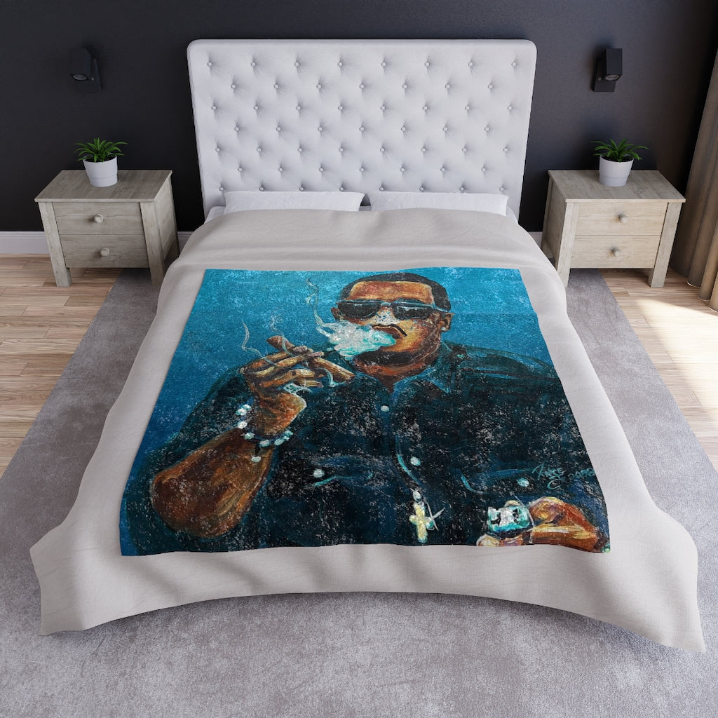 Naturally Dope V Crushed Velvet Blanket